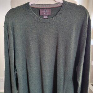 NWT–Black Brown Olive Green 100% Cashmere Lightweight Sweater (Size: XXL)